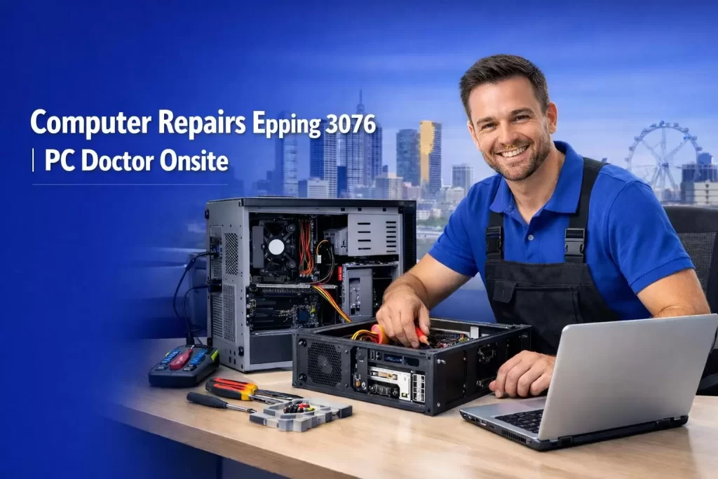 PCdoc Onsite technician repairing computer repairs Epping 3076
